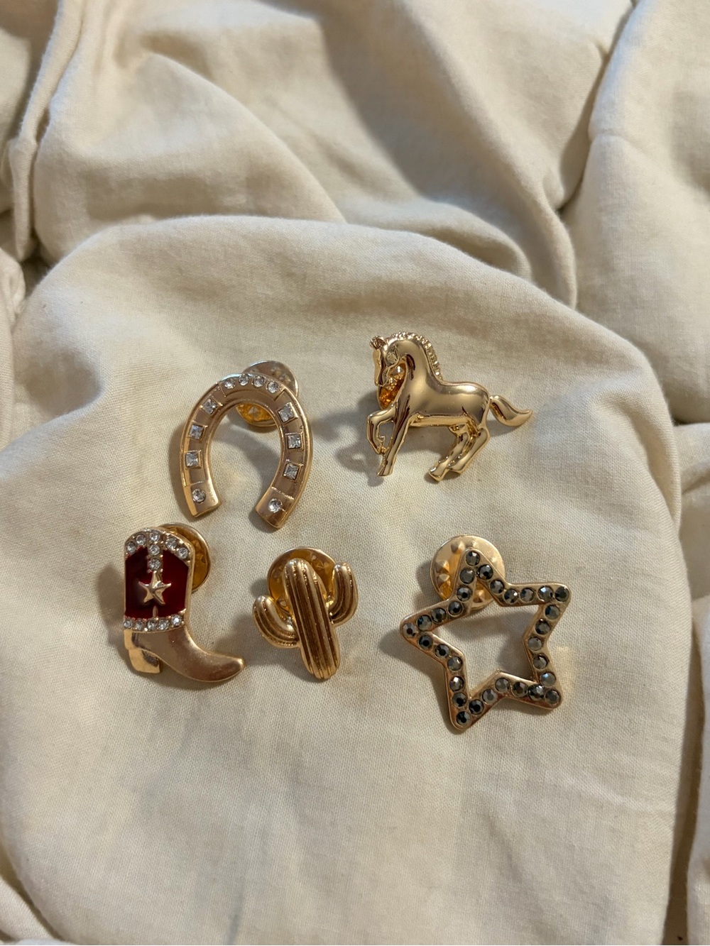 Free People Western Charm Gold Brooch Set